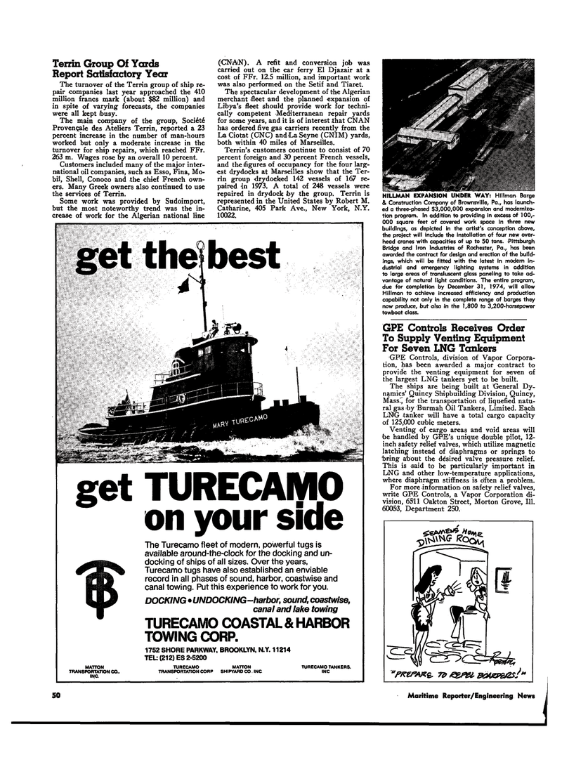 Maritime Reporter Magazine, page 49,  Jun 1974