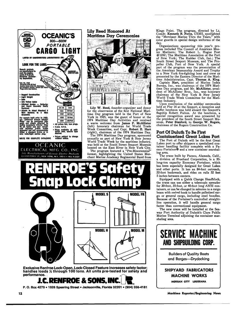 Maritime Reporter Magazine, page 10,  Jul 1974