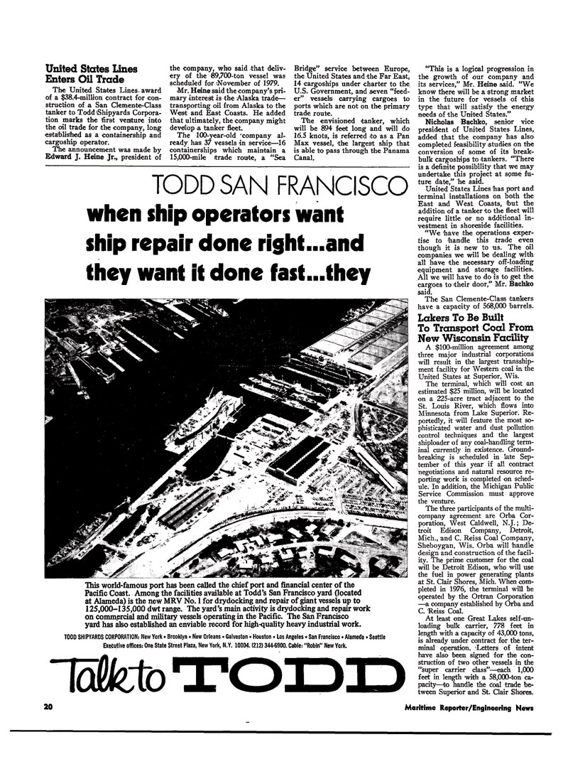 Maritime Reporter Magazine, page 14,  Jul 1974