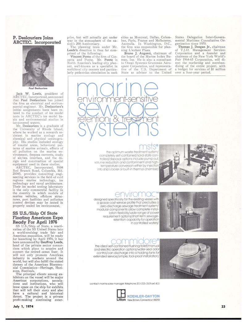 Maritime Reporter Magazine, page 17,  Jul 1974