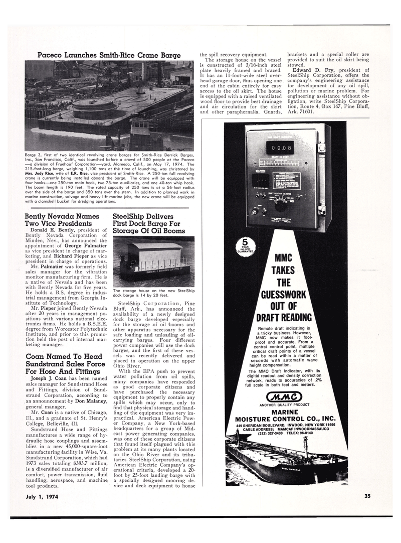 Maritime Reporter Magazine, page 28,  Jul 1974
