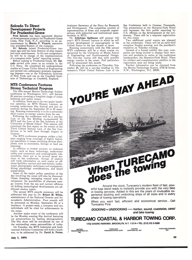 Maritime Reporter Magazine, page 36,  Jul 1974