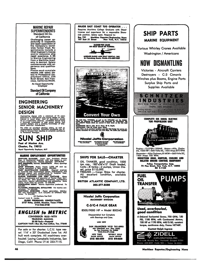 Maritime Reporter Magazine, page 39,  Jul 1974