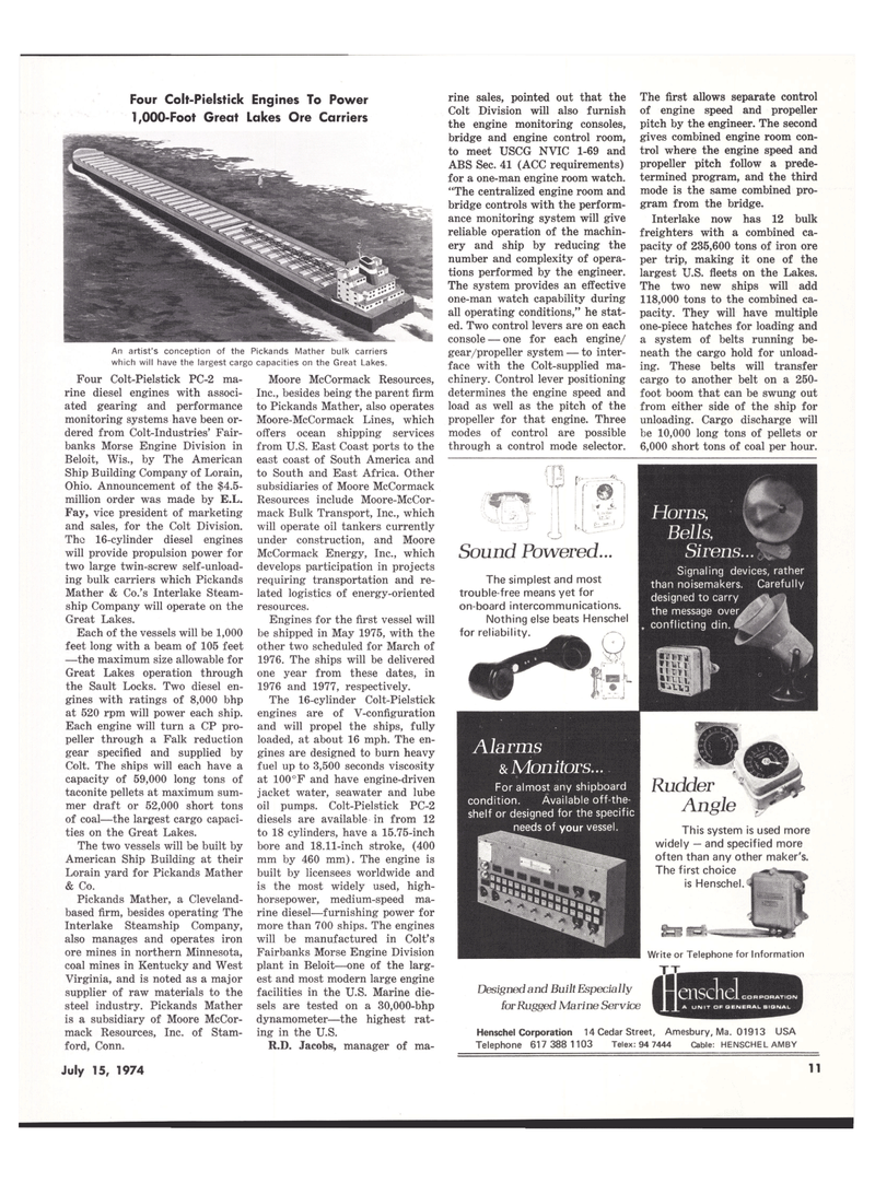 Maritime Reporter Magazine, page 9,  Jul 15, 1974