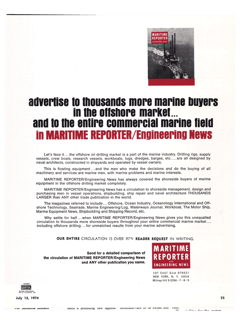 Maritime Reporter Magazine, page 23,  Jul 15, 1974