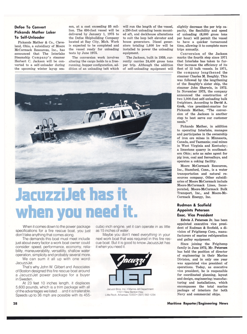 Maritime Reporter Magazine, page 28,  Jul 15, 1974