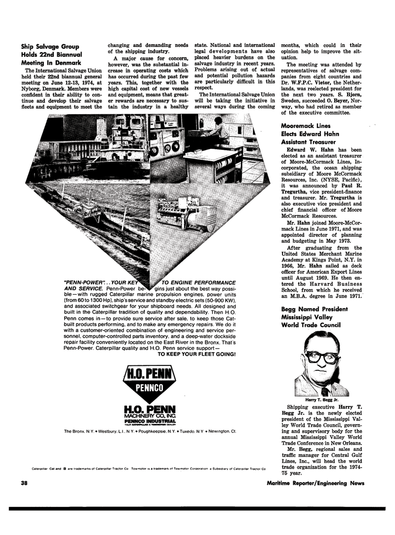 Maritime Reporter Magazine, page 40,  Jul 15, 1974