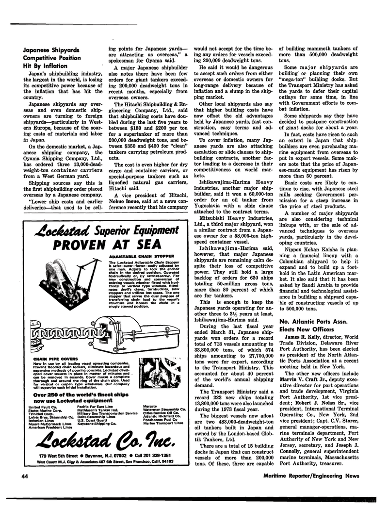 Maritime Reporter Magazine, page 46,  Jul 15, 1974