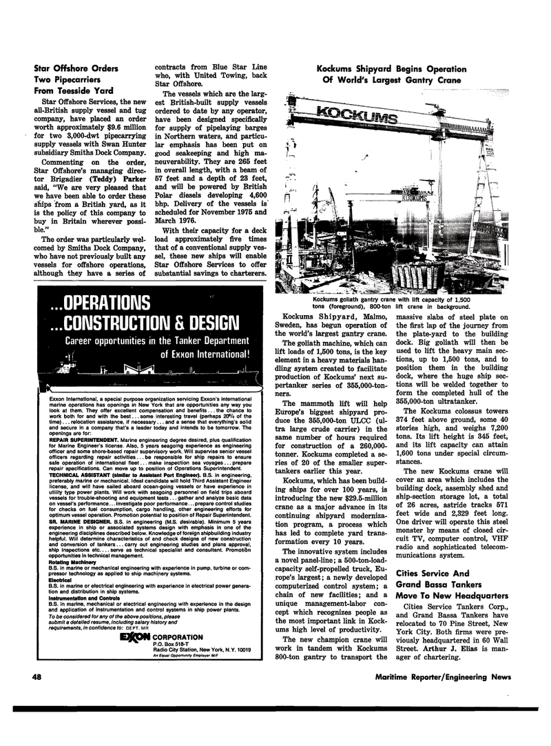 Maritime Reporter Magazine, page 50,  Jul 15, 1974