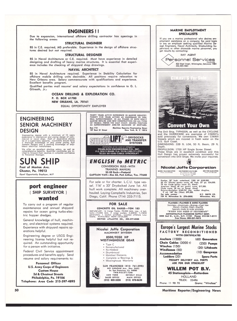 Maritime Reporter Magazine, page 52,  Jul 15, 1974