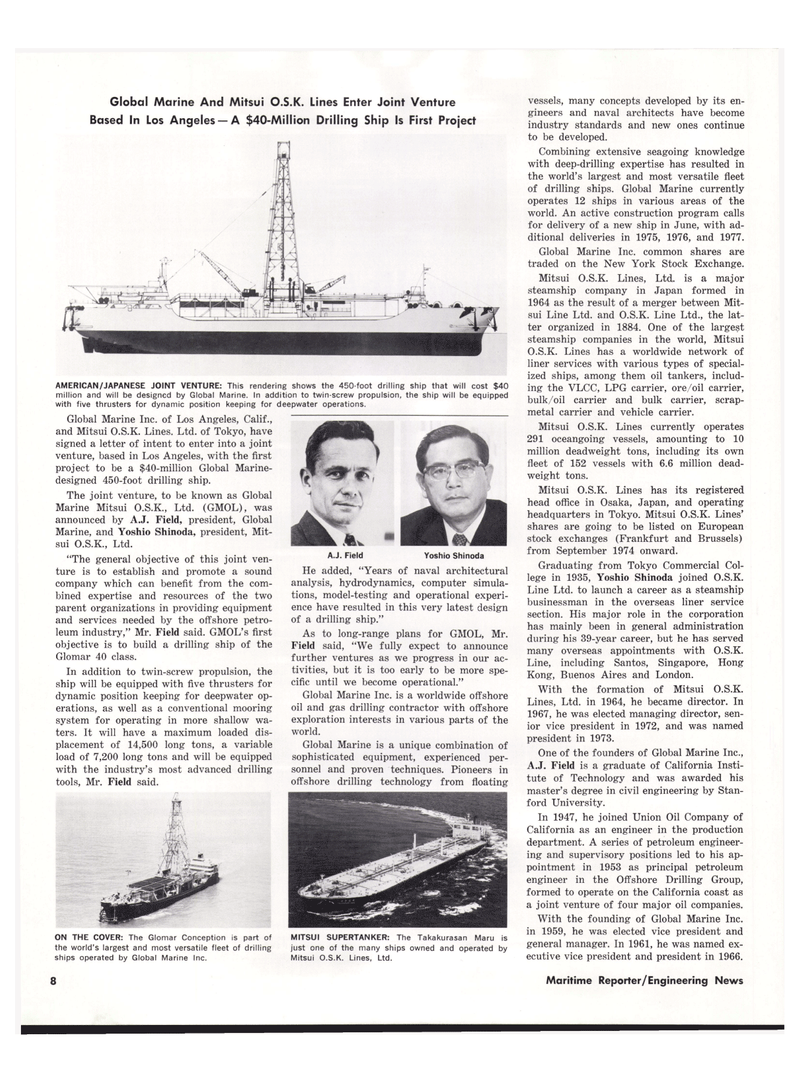 Maritime Reporter Magazine, page 6,  Jul 15, 1974