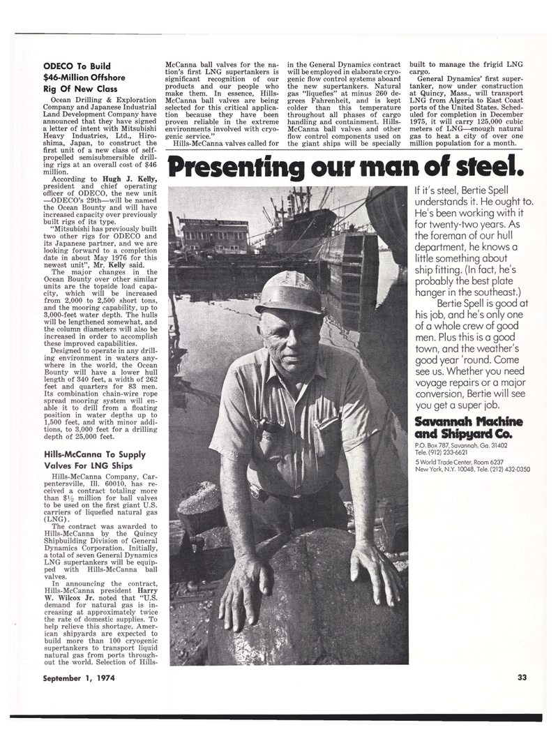 Maritime Reporter Magazine, page 29,  Sep 1974