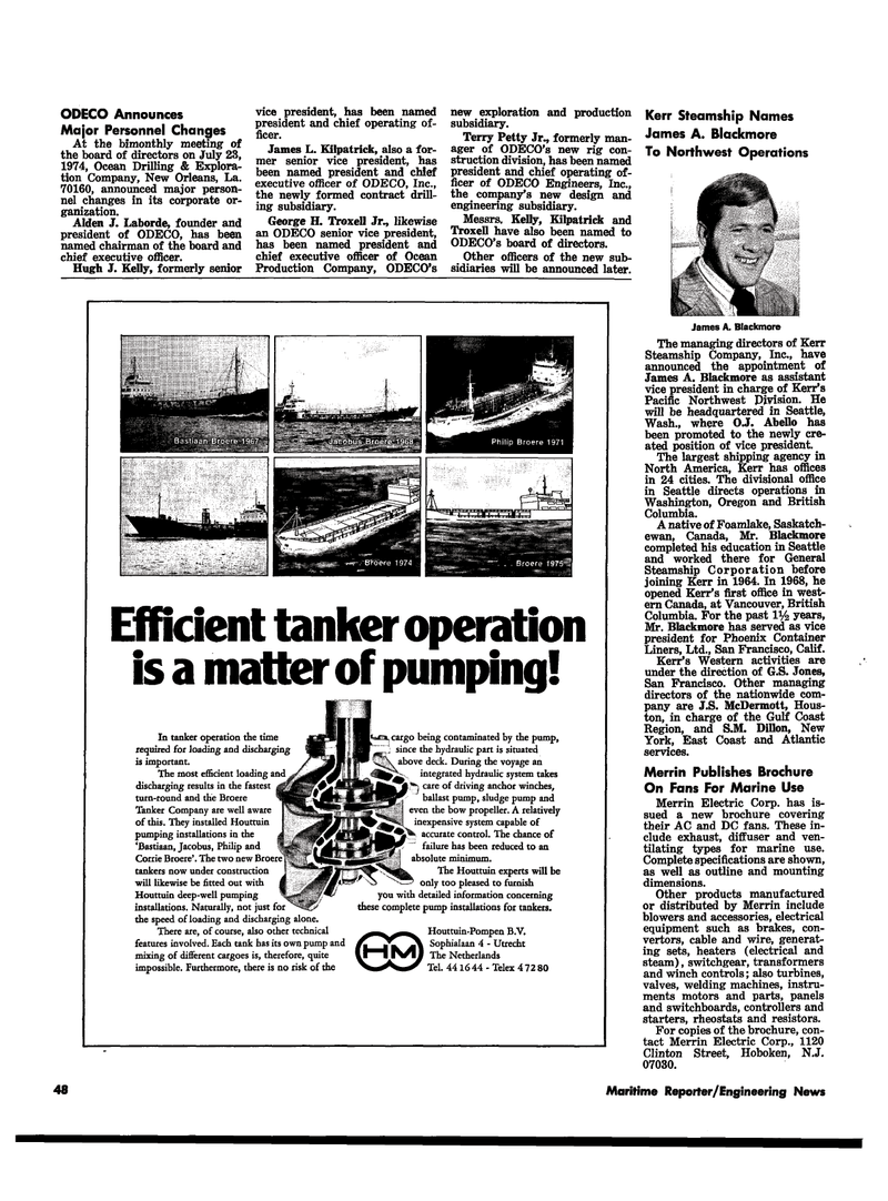 Maritime Reporter Magazine, page 40,  Sep 1974