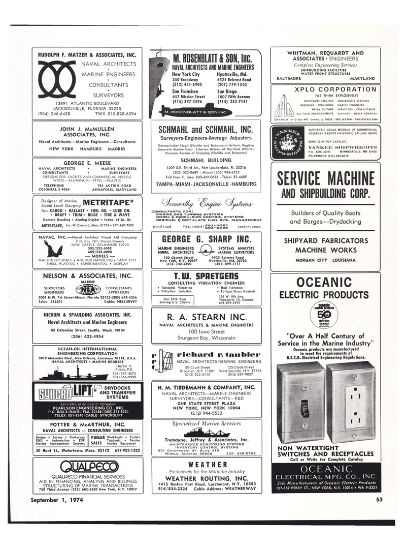 Maritime Reporter Magazine, page 47,  Sep 1974