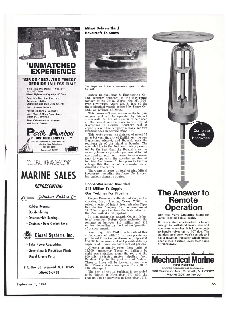 Maritime Reporter Magazine, page 49,  Sep 1974