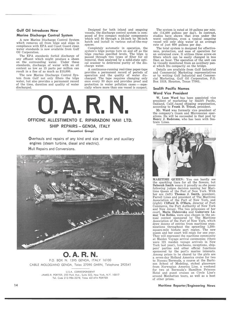 Maritime Reporter Magazine, page 12,  Sep 15, 1974