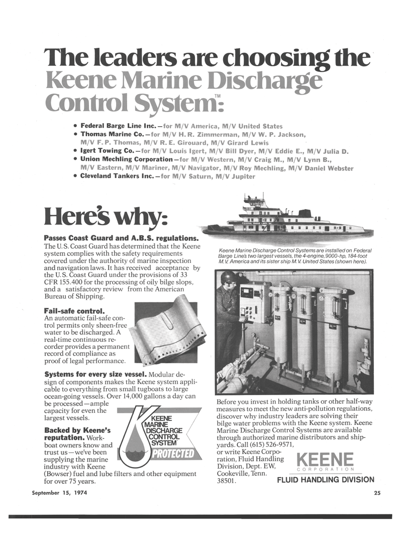 Maritime Reporter Magazine, page 23,  Sep 15, 1974