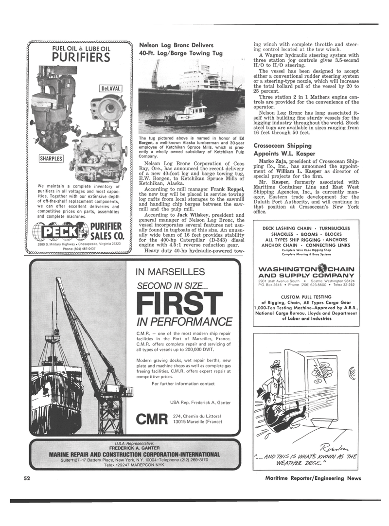 Maritime Reporter Magazine, page 49,  Sep 15, 1974