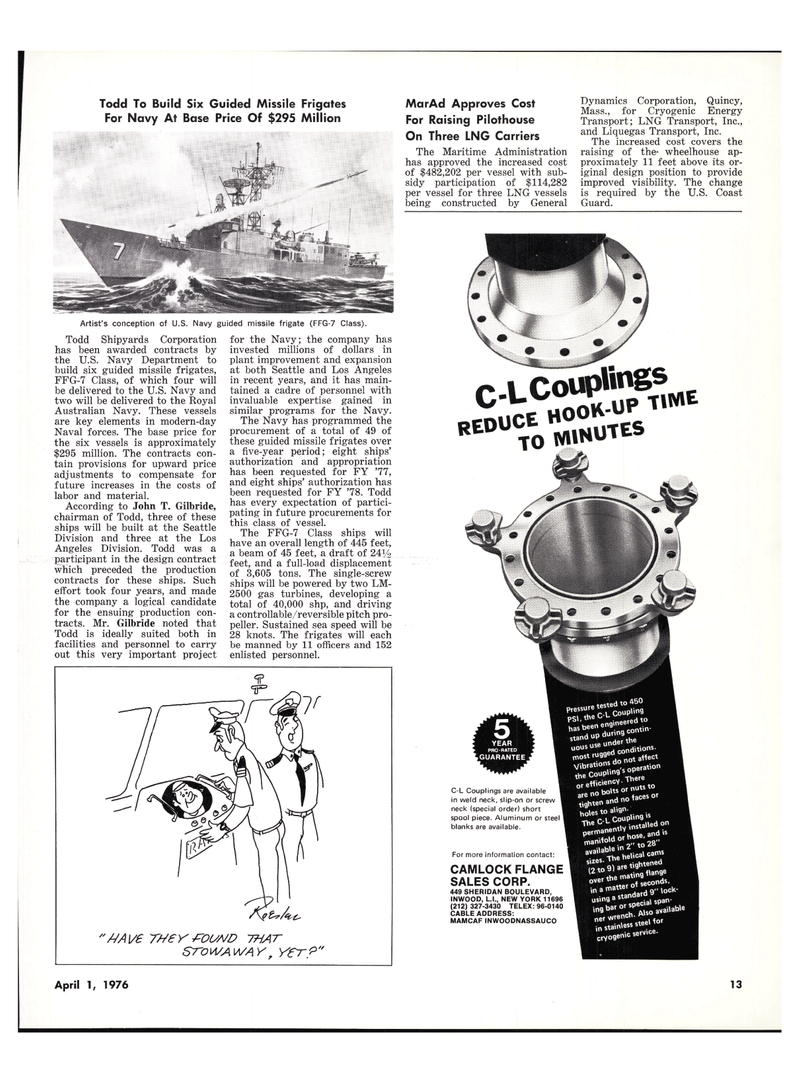 Maritime Reporter Magazine, page 11,  Apr 1976
