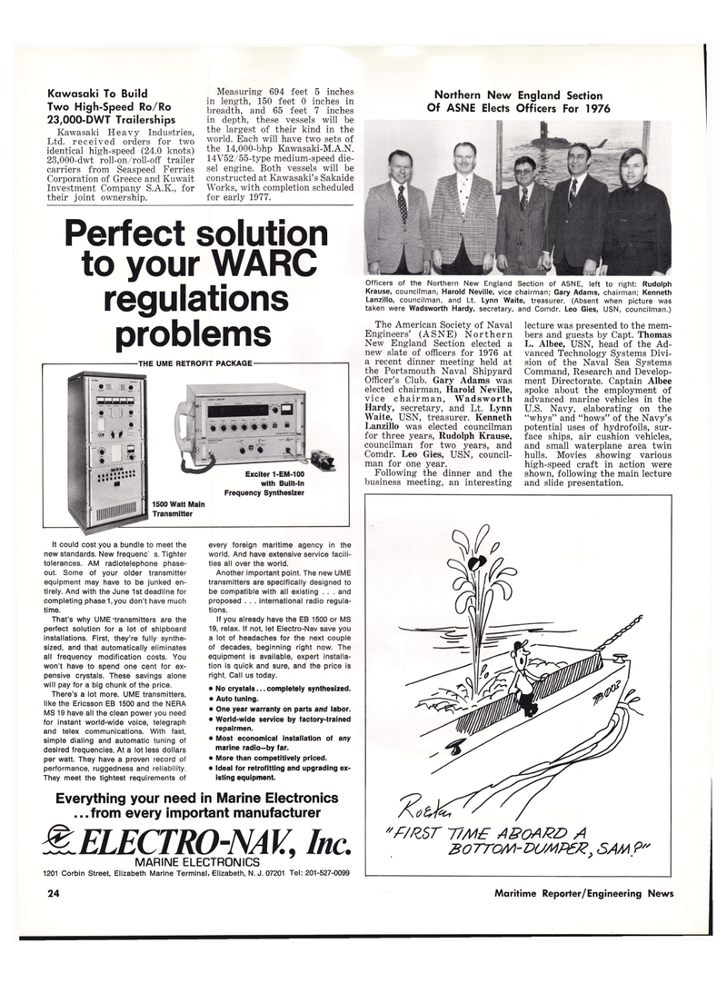 Maritime Reporter Magazine, page 22,  Apr 1976