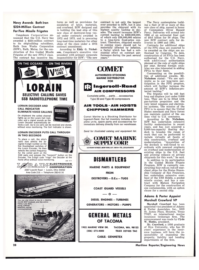 Maritime Reporter Magazine, page 26,  Apr 1976
