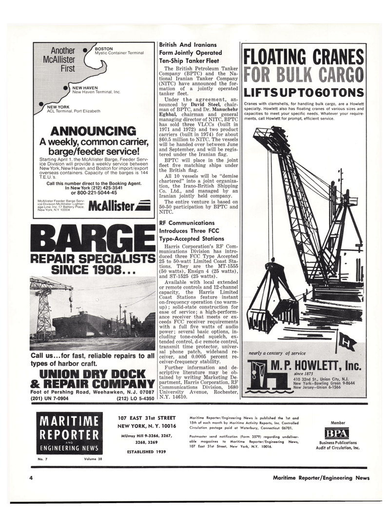 Maritime Reporter Magazine, page 2,  Apr 1976