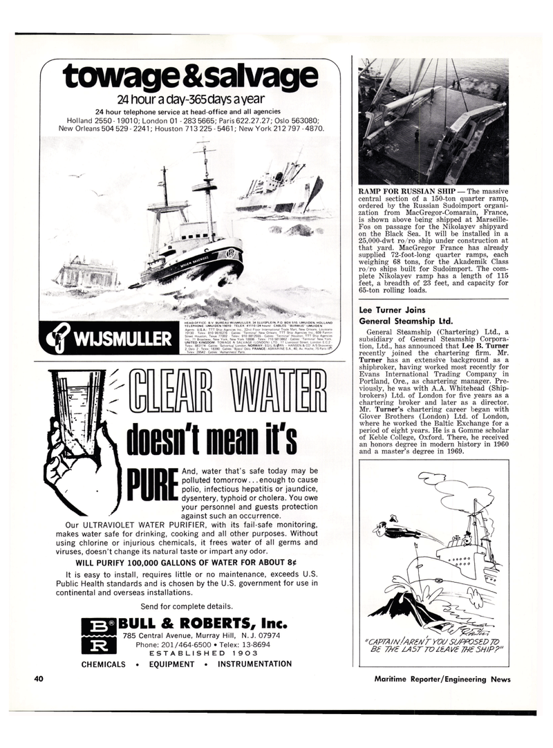 Maritime Reporter Magazine, page 38,  Apr 1976