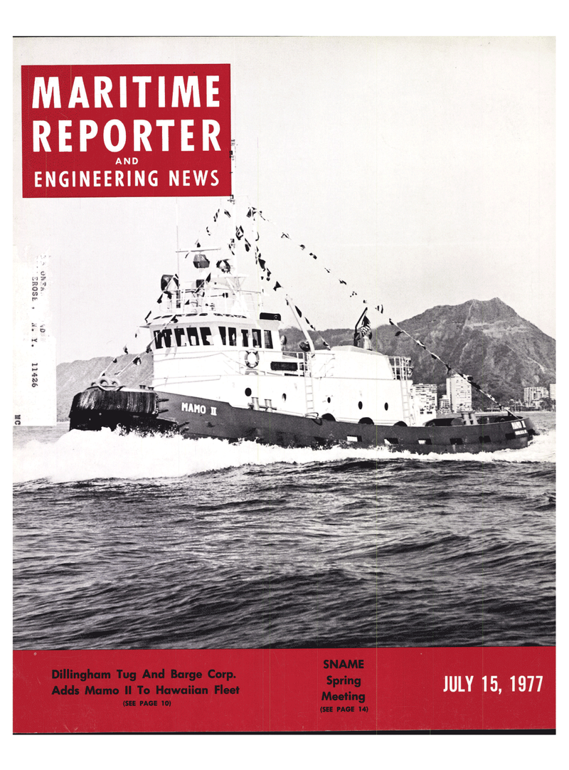 Maritime Reporter Magazine Cover Jul 15, 1977 - 