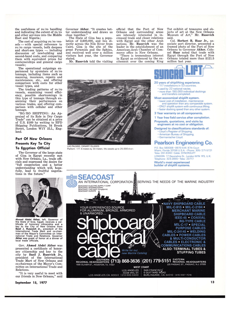 Maritime Reporter Magazine, page 9,  Sep 15, 1977