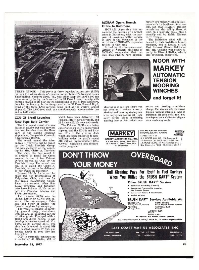 Maritime Reporter Magazine, page 29,  Sep 15, 1977