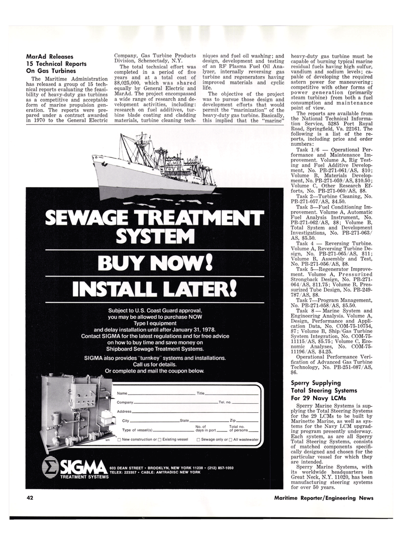 Maritime Reporter Magazine, page 38,  Oct 15, 1977