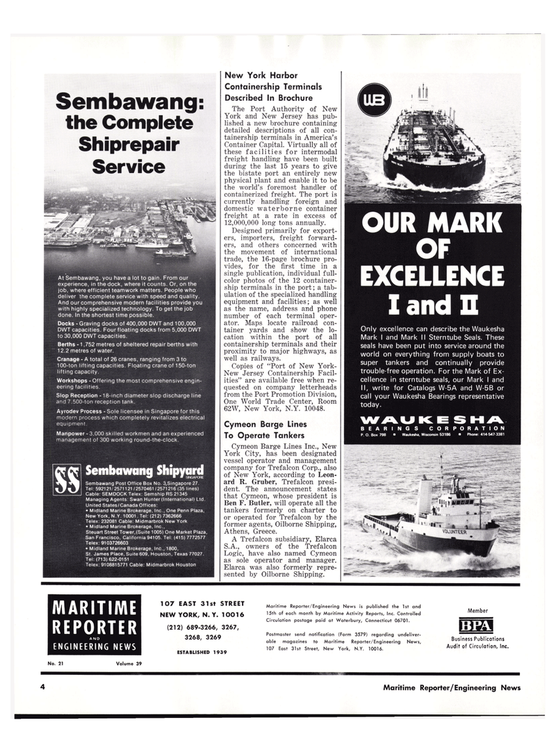 Maritime Reporter Magazine, page 2,  Nov 1977