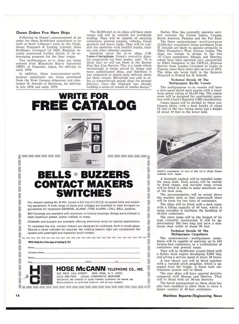 Maritime Reporter Magazine, page 12,  Nov 15, 1977