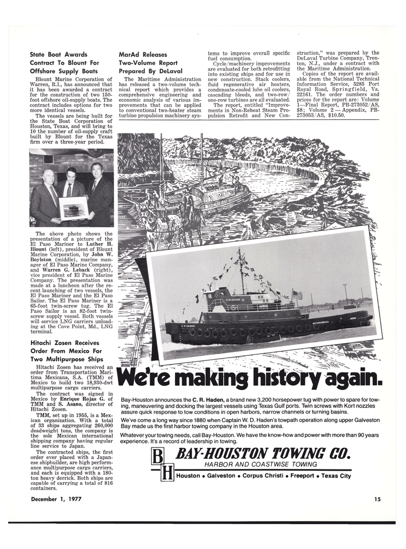 Maritime Reporter Magazine, page 13,  Dec 1977