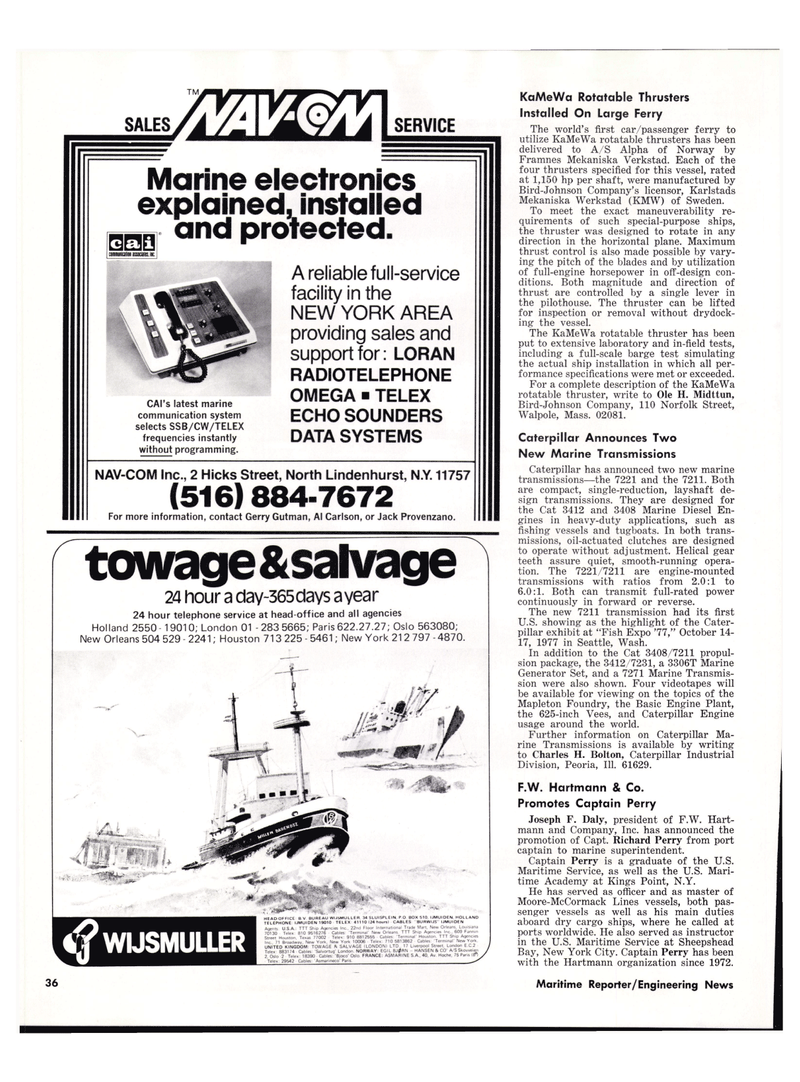 Maritime Reporter Magazine, page 4th Cover,  Dec 1977