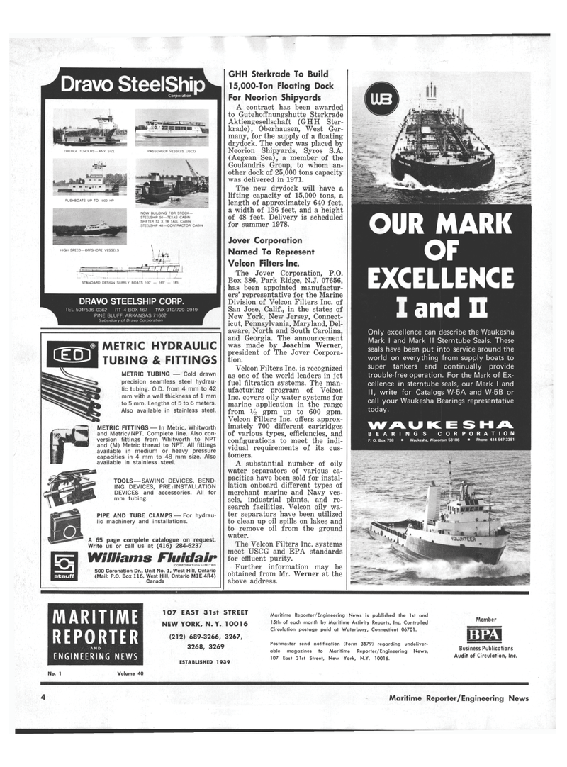 Maritime Reporter Magazine, page 2,  Jan 1978