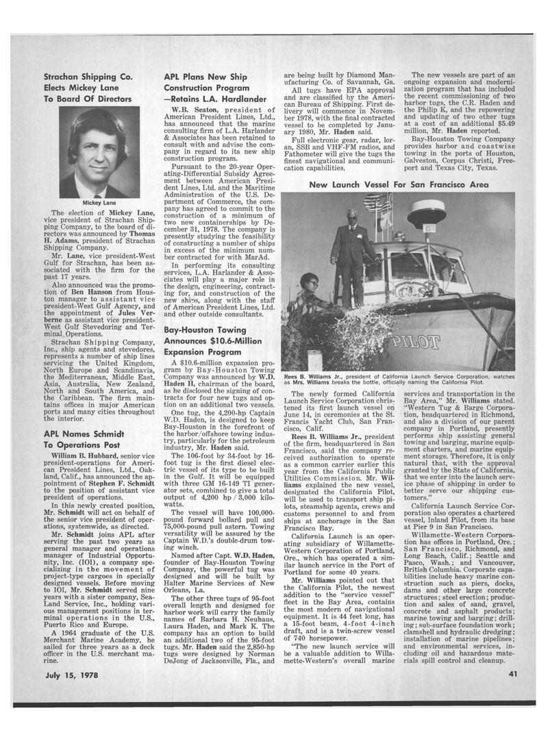 Maritime Reporter Magazine, page 39,  Jul 15, 1978