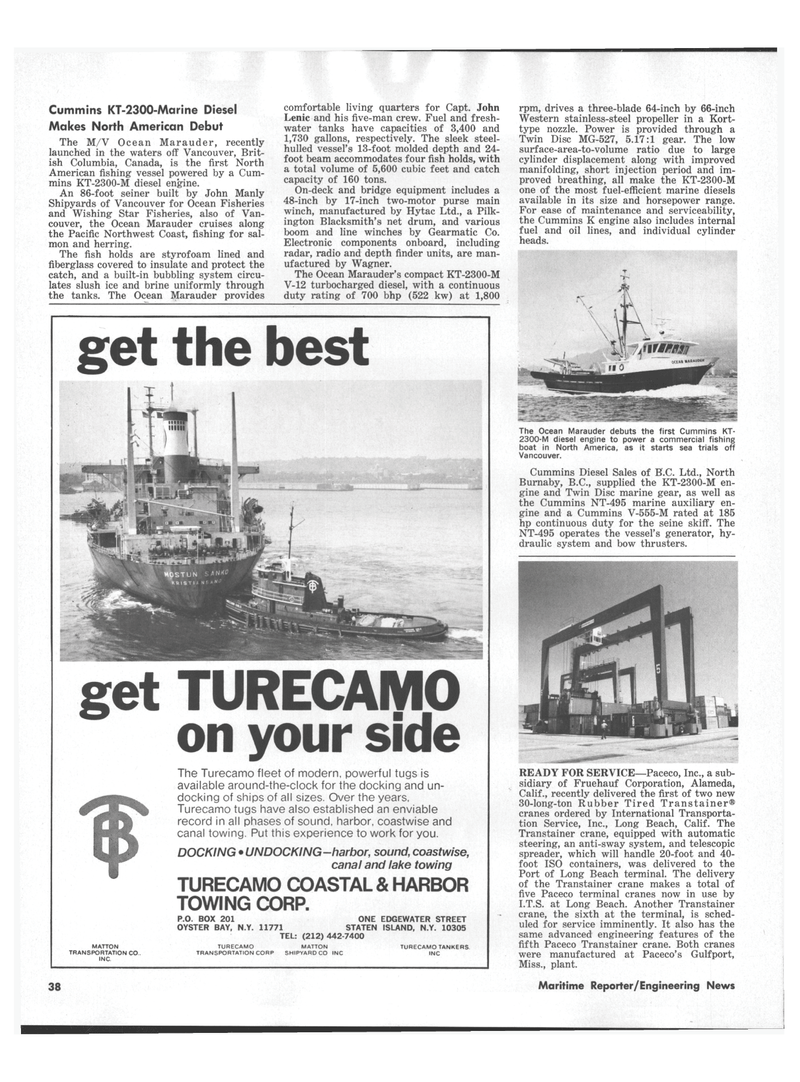 Maritime Reporter Magazine, page 36,  Aug 1978