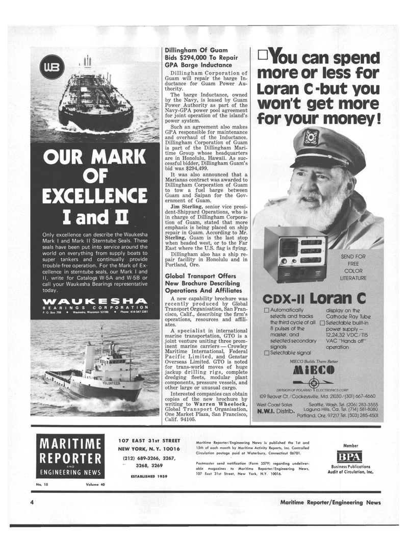 Maritime Reporter Magazine, page 2,  Aug 1978