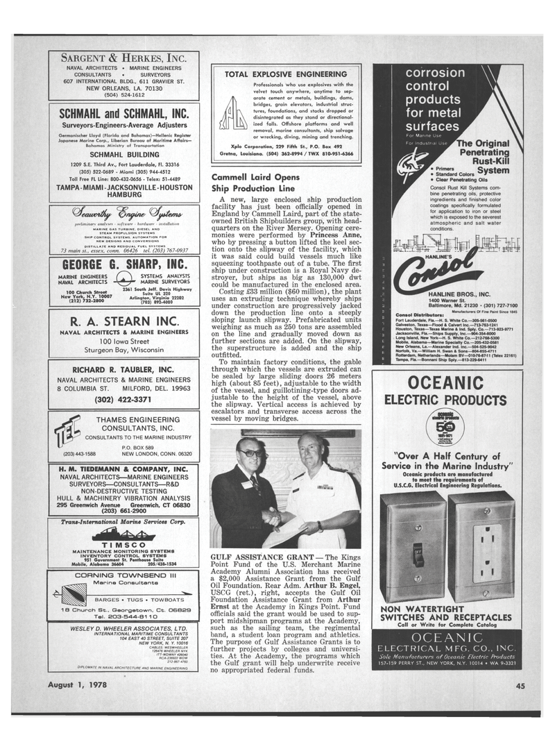 Maritime Reporter Magazine, page 43,  Aug 1978