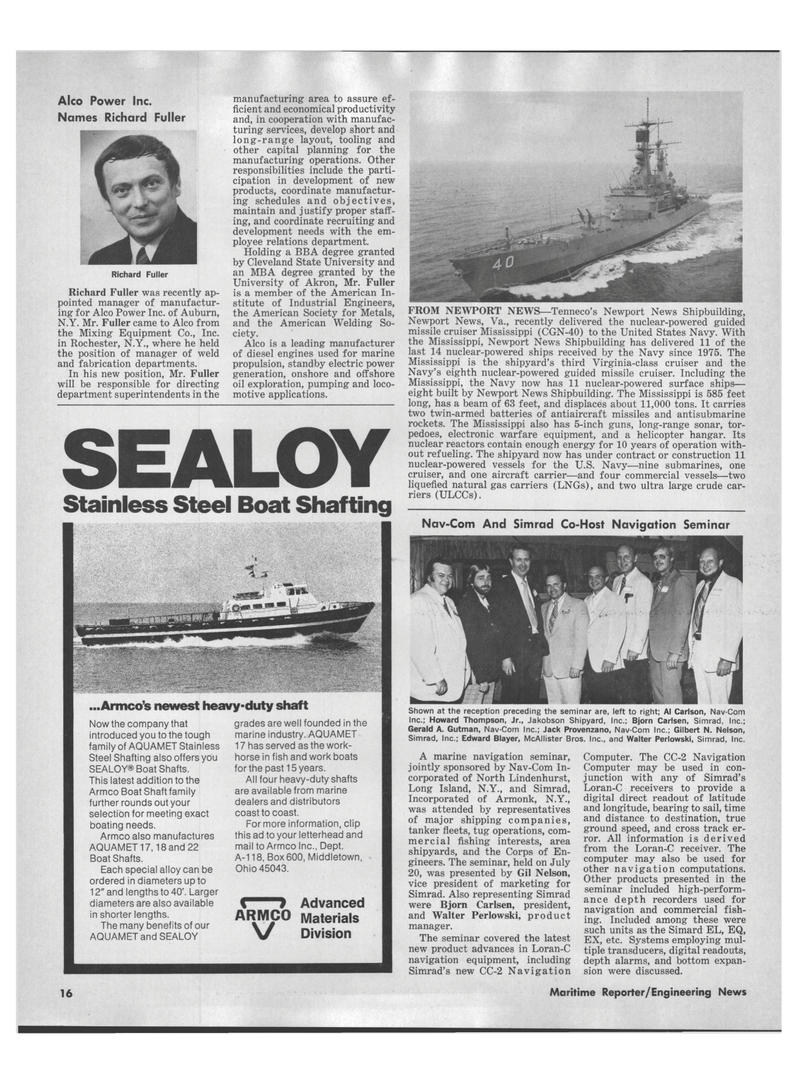 Maritime Reporter Magazine, page 14,  Aug 15, 1978