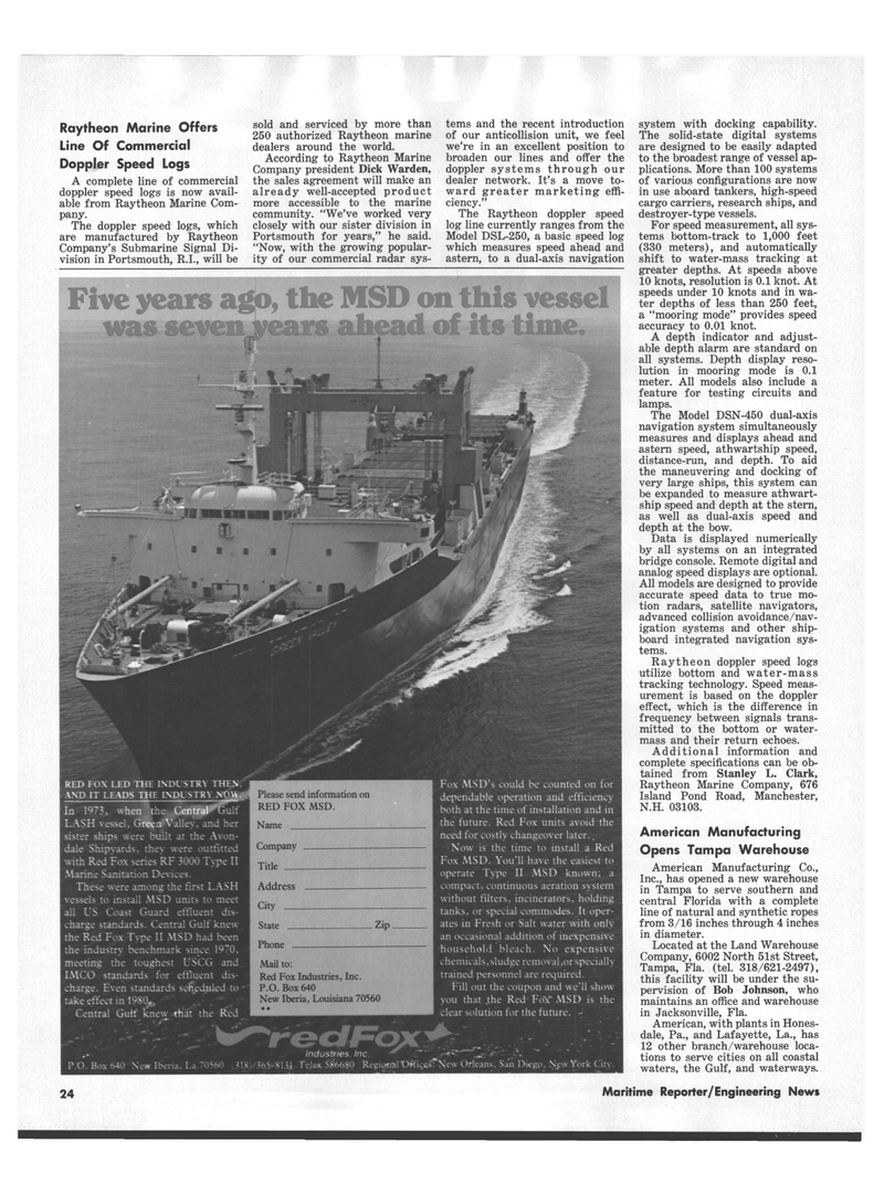 Maritime Reporter Magazine, page 20,  Aug 15, 1978