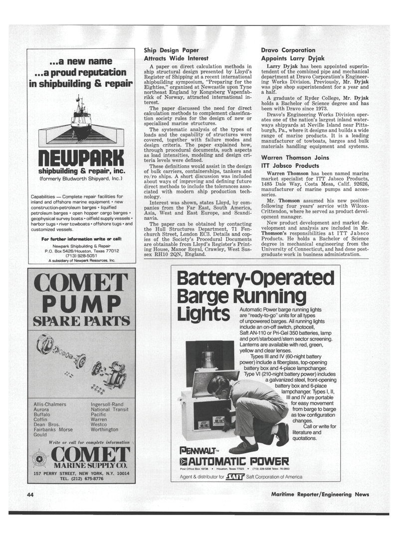 Maritime Reporter Magazine, page 40,  Aug 15, 1978