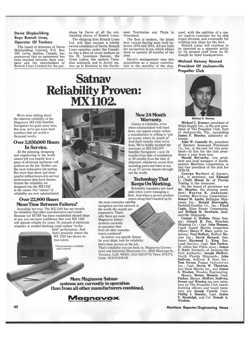 Maritime Reporter Magazine, page 40,  Sep 1978