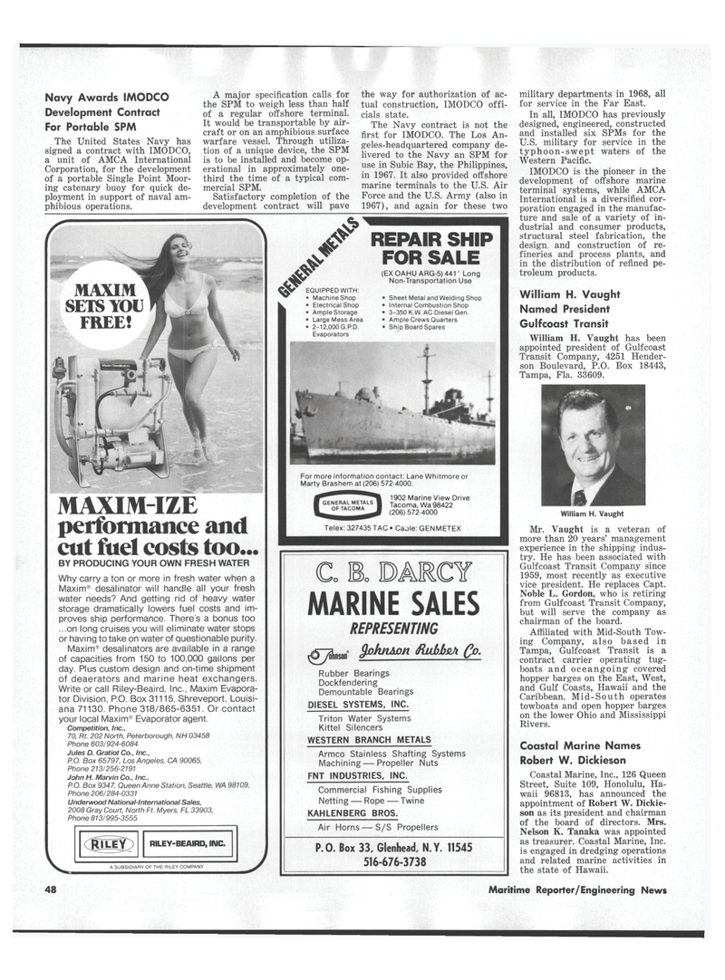 Maritime Reporter Magazine, page 46,  Sep 1978