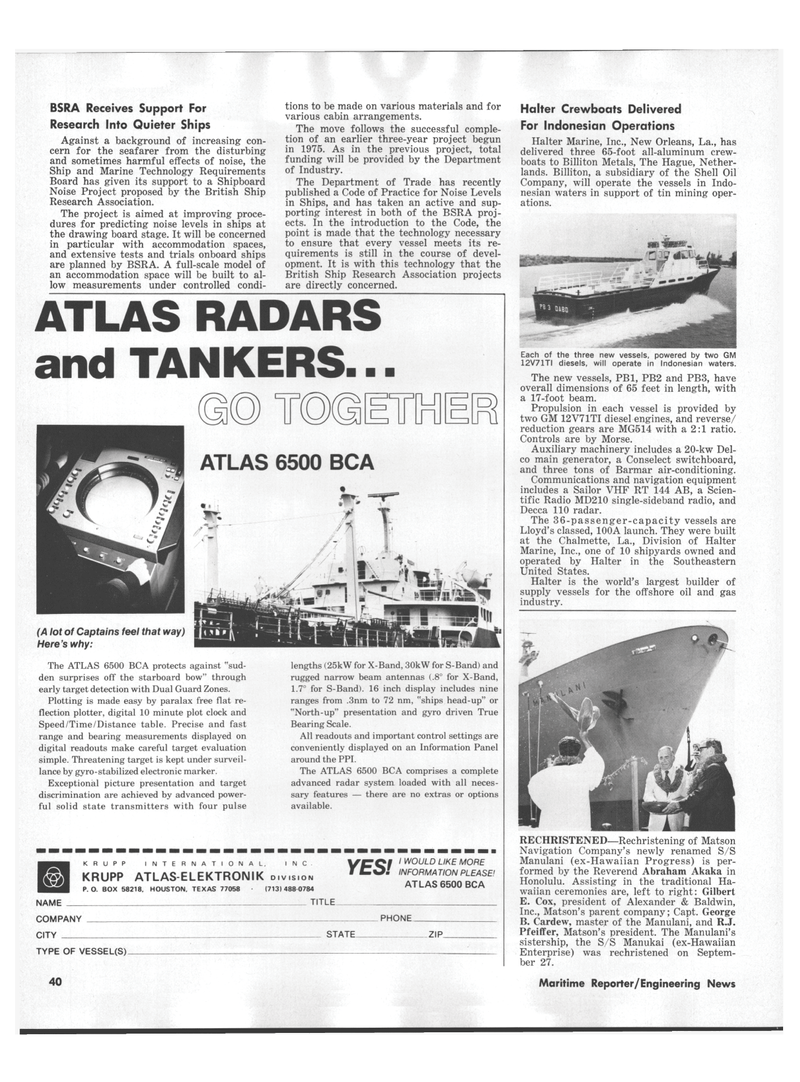 Maritime Reporter Magazine, page 46,  Nov 1978