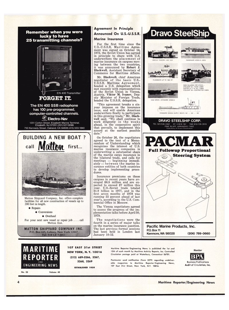 Maritime Reporter Magazine, page 2,  Dec 1978