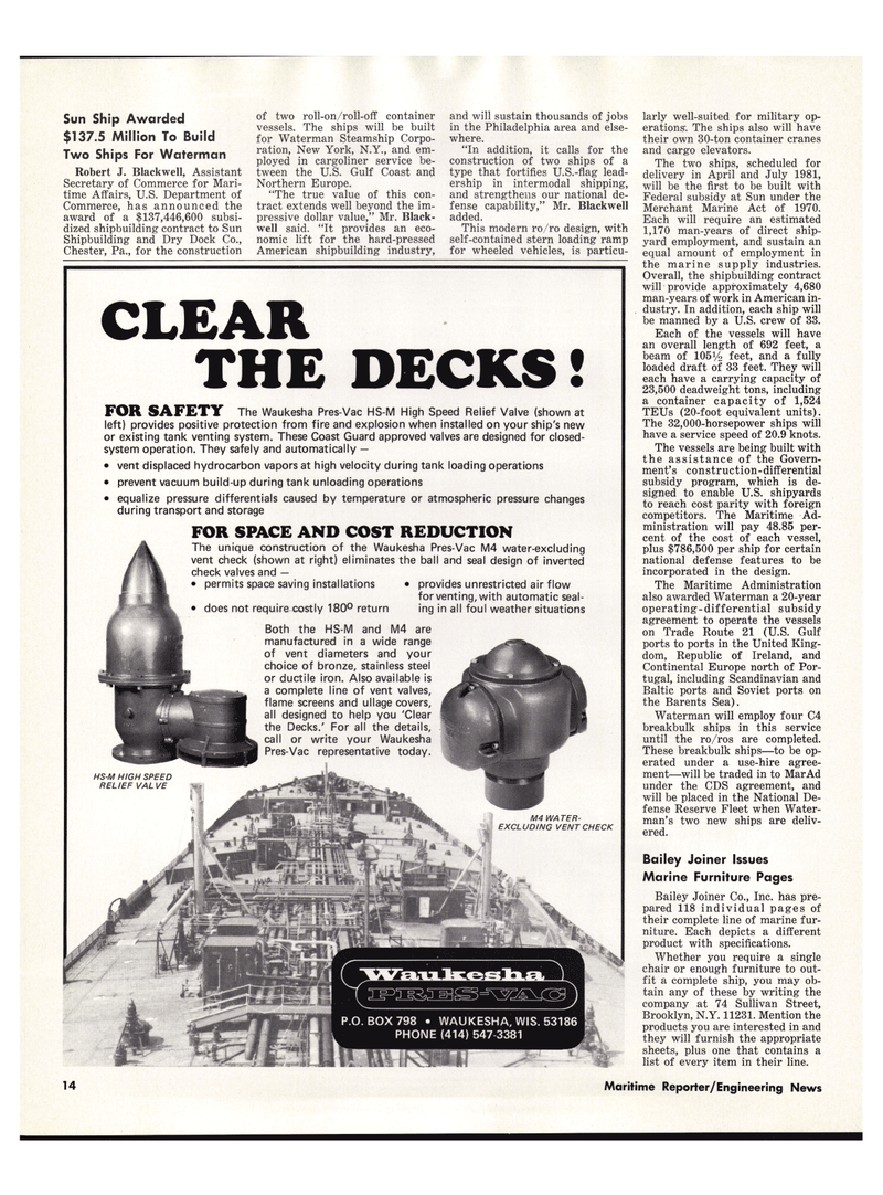 Maritime Reporter Magazine, page 16,  Dec 15, 1978