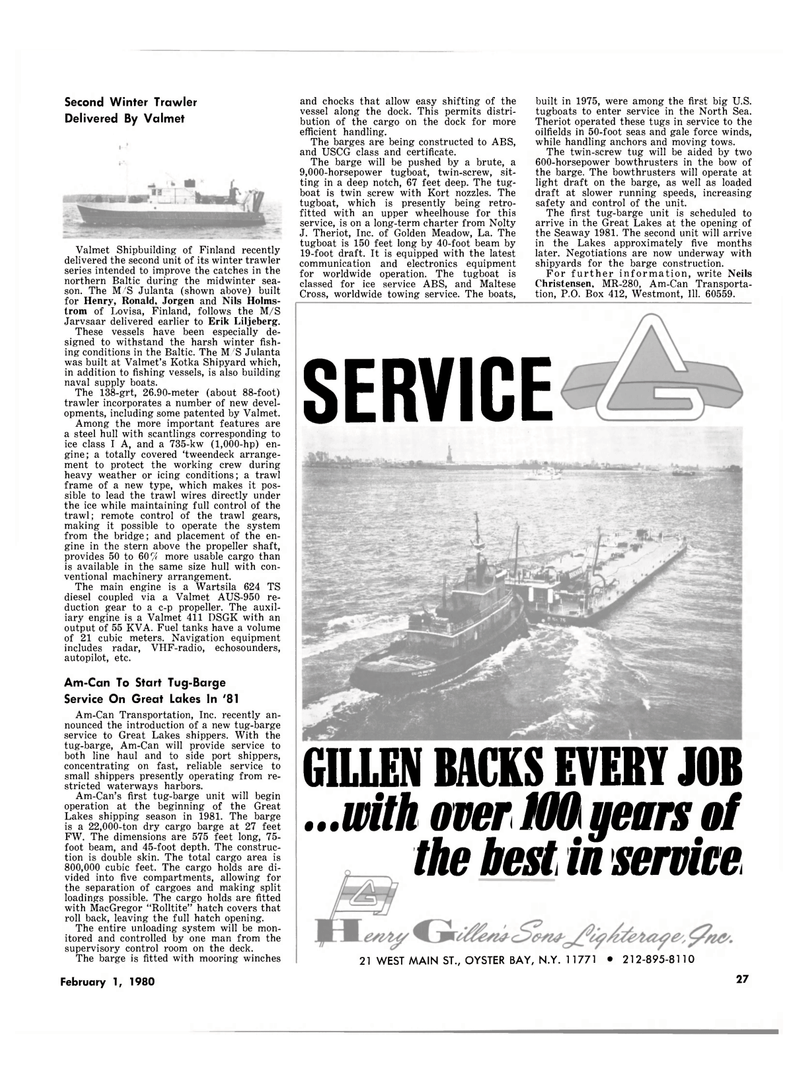 Maritime Reporter Magazine, page 23,  Feb 1980