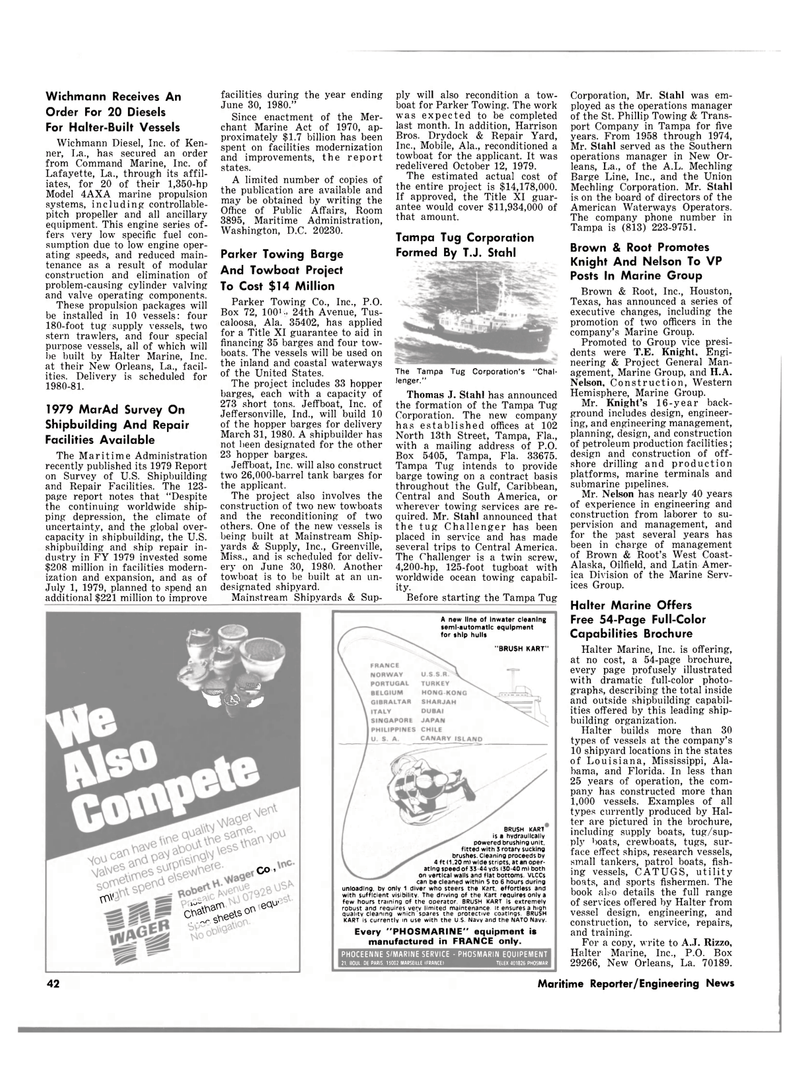 Maritime Reporter Magazine, page 36,  Feb 1980